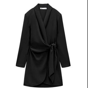 Zara Black Mini Wrap Dress